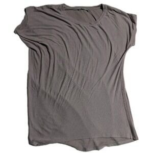 Athleta Women's Taupe‎ Short Sleeve Tee Relaxed Fit Scoop Neck Size M